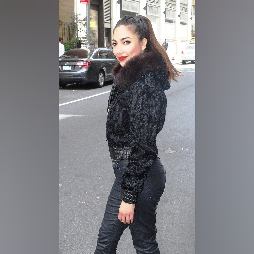 Black Persian Jacket Hood Black Fox Trim Size 4-6